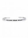 Стальной браслет с надписью  FOLLOW YOUR HEART BNGL0005
