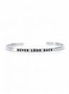 Стальной браслет с надписью  NEVER LOOK BACK BNGL0011